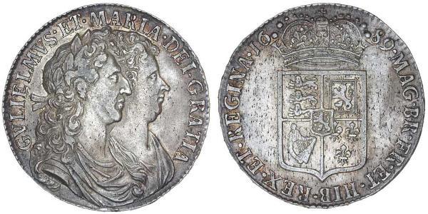 1/2 Crown Kingdom of England (927-1649,1660-1707) Silver William III (1650-1702)