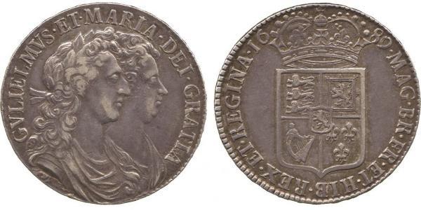 1/2 Crown Kingdom of England (927-1649,1660-1707) Silver William III (1650-1702)