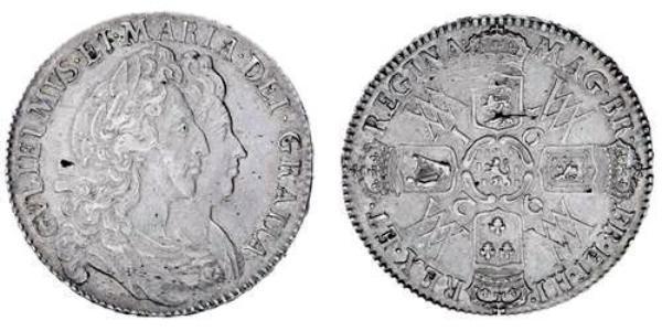 1/2 Crown Kingdom of England (927-1649,1660-1707) Silver William III (1650-1702)