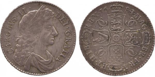 1/2 Crown Kingdom of England (927-1649,1660-1707) Silver Charles II (1630-1685)