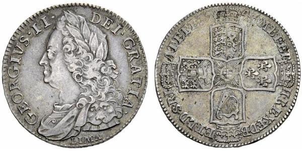 1/2 Crown Kingdom of Great Britain (1707-1801) Silver George II (1683-1760)
