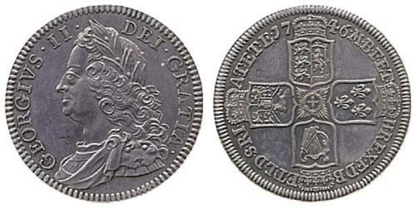 1/2 Crown Kingdom of Great Britain (1707-1801) Silver George II (1683-1760)