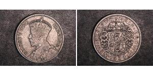 1/2 Crown New Zealand Silver George V of the United Kingdom (1865-1936)