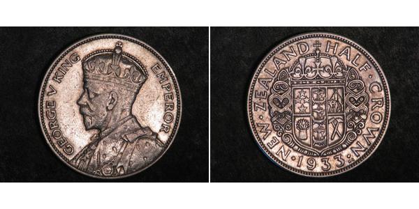 1/2 Crown New Zealand Silver George V of the United Kingdom (1865-1936)