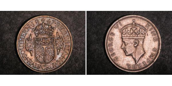 1/2 Crown Southern Rhodesia (1923-1980) Silver George VI (1895-1952)