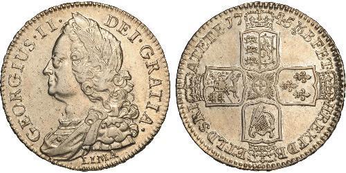 1/2 Crown 大不列顛王國 (1707 - 1800) 金 乔治二世 (大不列颠) (1683 - 1760)