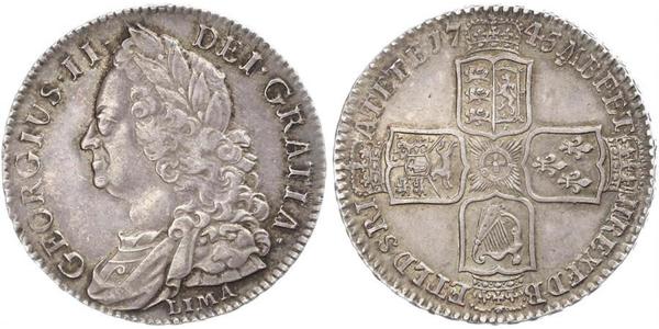 1/2 Crown 大不列顛王國 (1707 - 1800) 金 乔治二世 (大不列颠) (1683 - 1760)