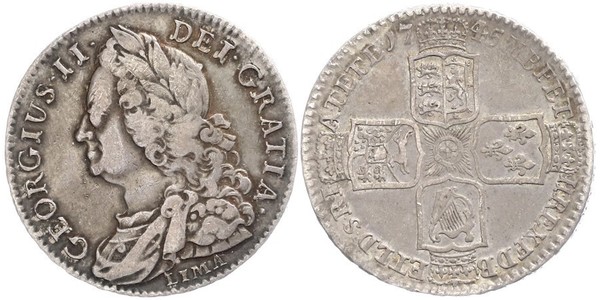 1/2 Crown 大不列顛王國 (1707 - 1800) 金 乔治二世 (大不列颠) (1683 - 1760)
