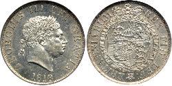 1/2 Crown 大不列颠及爱尔兰联合王国 (1801 - 1922) 銀 喬治三世 (1738-1820)