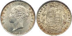 1/2 Crown 大不列颠及爱尔兰联合王国 (1801 - 1922) 銀 维多利亚 (英国君主)