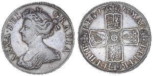1/2 Crown 大不列顛王國 (1707 - 1800) 銀 安妮 (英国女王) (1665-1714)