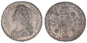 1/2 Crown 大不列顛王國 (1707 - 1800) 銀 乔治二世 (大不列颠) (1683 - 1760)