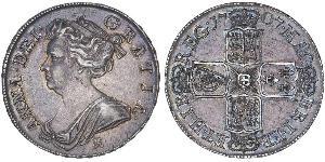 1/2 Crown 大不列顛王國 (1707 - 1800) 銀 安妮 (英国女王) (1665-1714)
