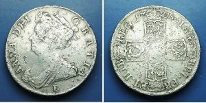 1/2 Crown 大不列顛王國 (1707 - 1800) 銀 安妮 (英国女王) (1665-1714)