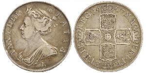 1/2 Crown 大不列顛王國 (1707 - 1800) 銀 安妮 (英国女王) (1665-1714)