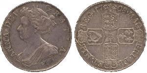 1/2 Crown 大不列顛王國 (1707 - 1800) 銀 安妮 (英国女王) (1665-1714)