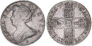1/2 Crown 大不列顛王國 (1707 - 1800) 銀 安妮 (英国女王) (1665-1714)