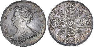 1/2 Crown 大不列顛王國 (1707 - 1800) 銀 安妮 (英国女王) (1665-1714)