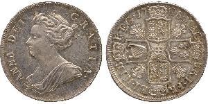 1/2 Crown 大不列顛王國 (1707 - 1800) 銀 安妮 (英国女王) (1665-1714)