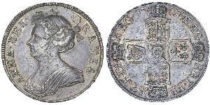 1/2 Crown 大不列顛王國 (1707 - 1800) 銀 安妮 (英国女王) (1665-1714)