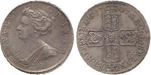 1/2 Crown 大不列顛王國 (1707 - 1800) 銀 安妮 (英国女王) (1665-1714)