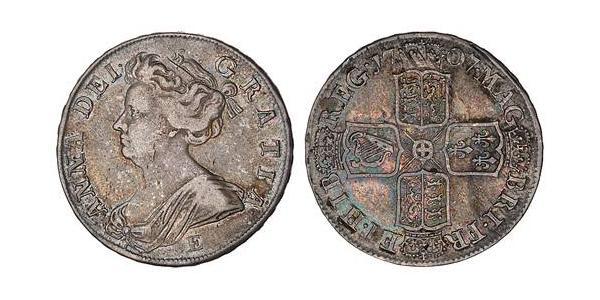 1/2 Crown 大不列顛王國 (1707 - 1800) 銀 安妮 (英国女王) (1665-1714)