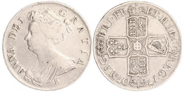 1/2 Crown 大不列顛王國 (1707 - 1800) 銀 安妮 (英国女王) (1665-1714)