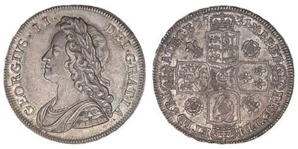 1/2 Crown 大不列顛王國 (1707 - 1800) 銀 乔治二世 (大不列颠) (1683 - 1760)