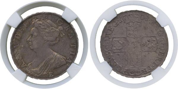 1/2 Crown 大不列顛王國 (1707 - 1800) 銀 安妮 (英国女王) (1665-1714)