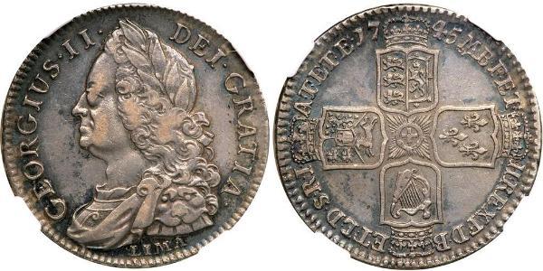 1/2 Crown 大不列顛王國 (1707 - 1800) 銀 乔治二世 (大不列颠) (1683 - 1760)