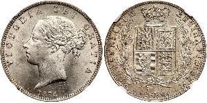 1/2 Crown 大不列颠及爱尔兰联合王国 (1801 - 1922) 銀 维多利亚 (英国君主)
