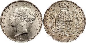 1/2 Crown 大不列颠及爱尔兰联合王国 (1801 - 1922) 銀 维多利亚 (英国君主)