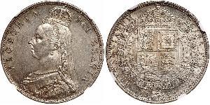 1/2 Crown 大不列颠及爱尔兰联合王国 (1801 - 1922) 銀 维多利亚 (英国君主)