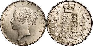 1/2 Crown 大不列颠及爱尔兰联合王国 (1801 - 1922) 銀 维多利亚 (英国君主)
