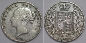 1/2 Crown 大不列颠及爱尔兰联合王国 (1801 - 1922) 銀 维多利亚 (英国君主)