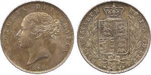 1/2 Crown 大不列颠及爱尔兰联合王国 (1801 - 1922) 銀 维多利亚 (英国君主)