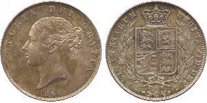 1/2 Crown 大不列颠及爱尔兰联合王国 (1801 - 1922) 銀 维多利亚 (英国君主)