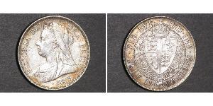 1/2 Crown 大不列颠及爱尔兰联合王国 (1801 - 1922) 銀 维多利亚 (英国君主)