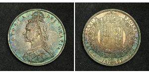 1/2 Crown 大不列颠及爱尔兰联合王国 (1801 - 1922) 銀 维多利亚 (英国君主)