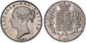 1/2 Crown 大不列颠及爱尔兰联合王国 (1801 - 1922) 銀 维多利亚 (英国君主)