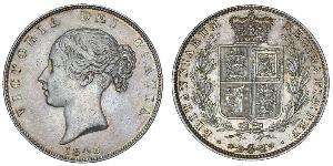 1/2 Crown 大不列颠及爱尔兰联合王国 (1801 - 1922) 銀 维多利亚 (英国君主)
