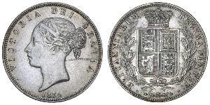 1/2 Crown 大不列颠及爱尔兰联合王国 (1801 - 1922) 銀 维多利亚 (英国君主)