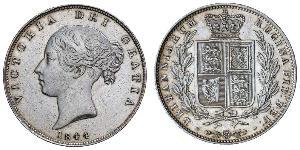 1/2 Crown 大不列颠及爱尔兰联合王国 (1801 - 1922) 銀 维多利亚 (英国君主)