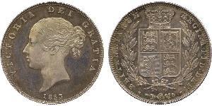 1/2 Crown 大不列颠及爱尔兰联合王国 (1801 - 1922) 銀 维多利亚 (英国君主)