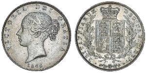 1/2 Crown 大不列颠及爱尔兰联合王国 (1801 - 1922) 銀 维多利亚 (英国君主)
