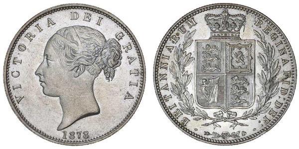 1/2 Crown 大不列颠及爱尔兰联合王国 (1801 - 1922) 銀 维多利亚 (英国君主)