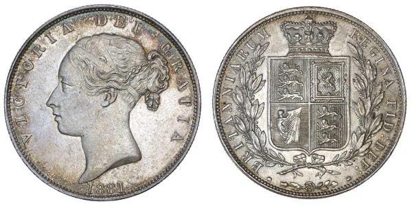 1/2 Crown 大不列颠及爱尔兰联合王国 (1801 - 1922) 銀 维多利亚 (英国君主)