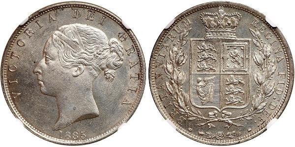 1/2 Crown 大不列颠及爱尔兰联合王国 (1801 - 1922) 銀 维多利亚 (英国君主)