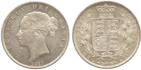 1/2 Crown 大不列颠及爱尔兰联合王国 (1801 - 1922) 銀 维多利亚 (英国君主)