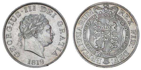 1/2 Crown 大不列颠及爱尔兰联合王国 (1801 - 1922) 銀 喬治三世 (1738-1820)